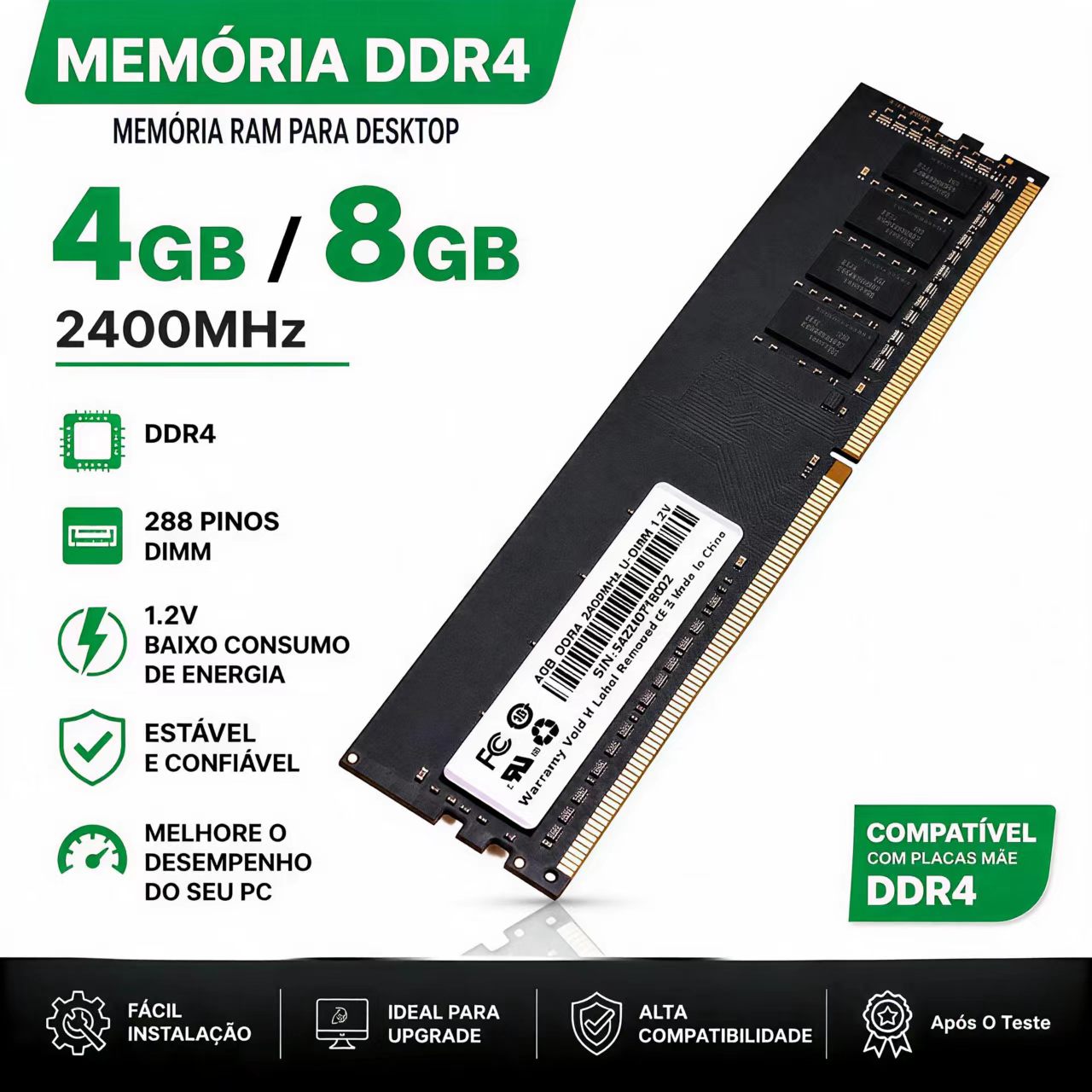 Ddr4 2400Mhz - DDR4 RAM 4GB 8GB 2400MHz デスクトップメモリ