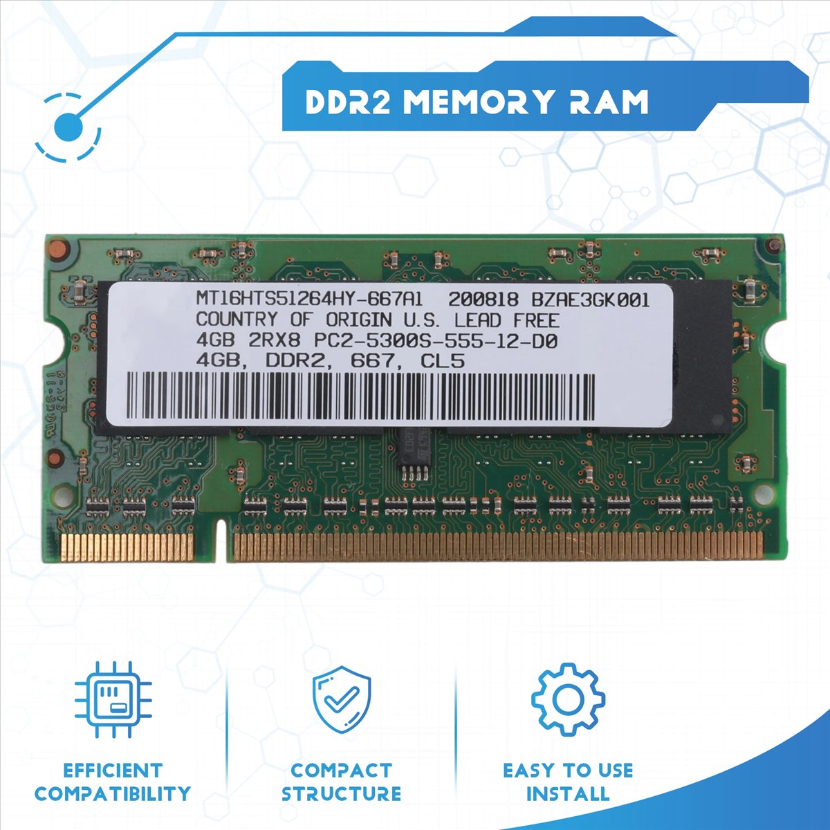 ABAN DDR2 4GB ラップトップ Ram メモリ 6 - Ddr2 Ram のレビューと価格